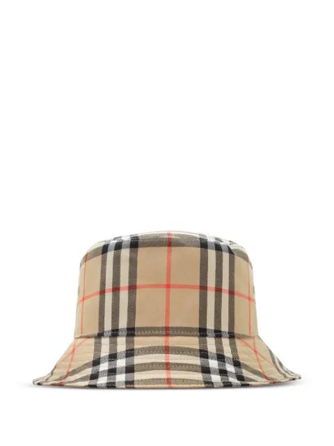 Check cotton bucket hat by BURBERRY