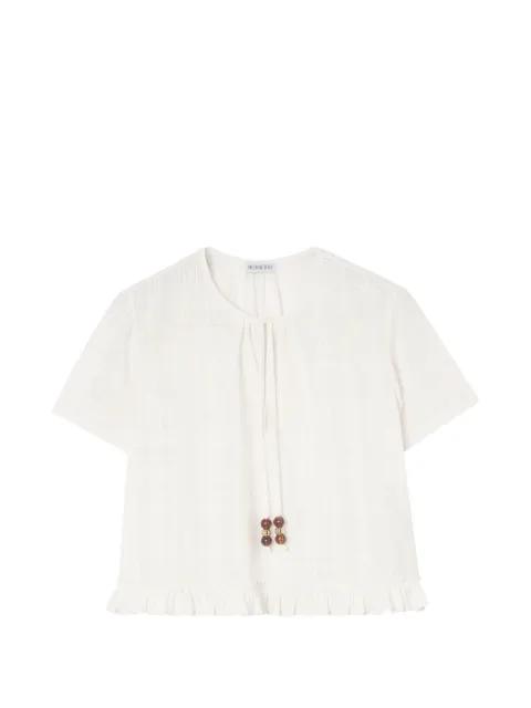 Check cotton voile blouse by BURBERRY