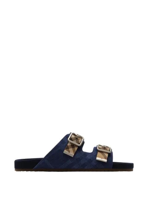 Check denim Urchin sandals by BURBERRY
