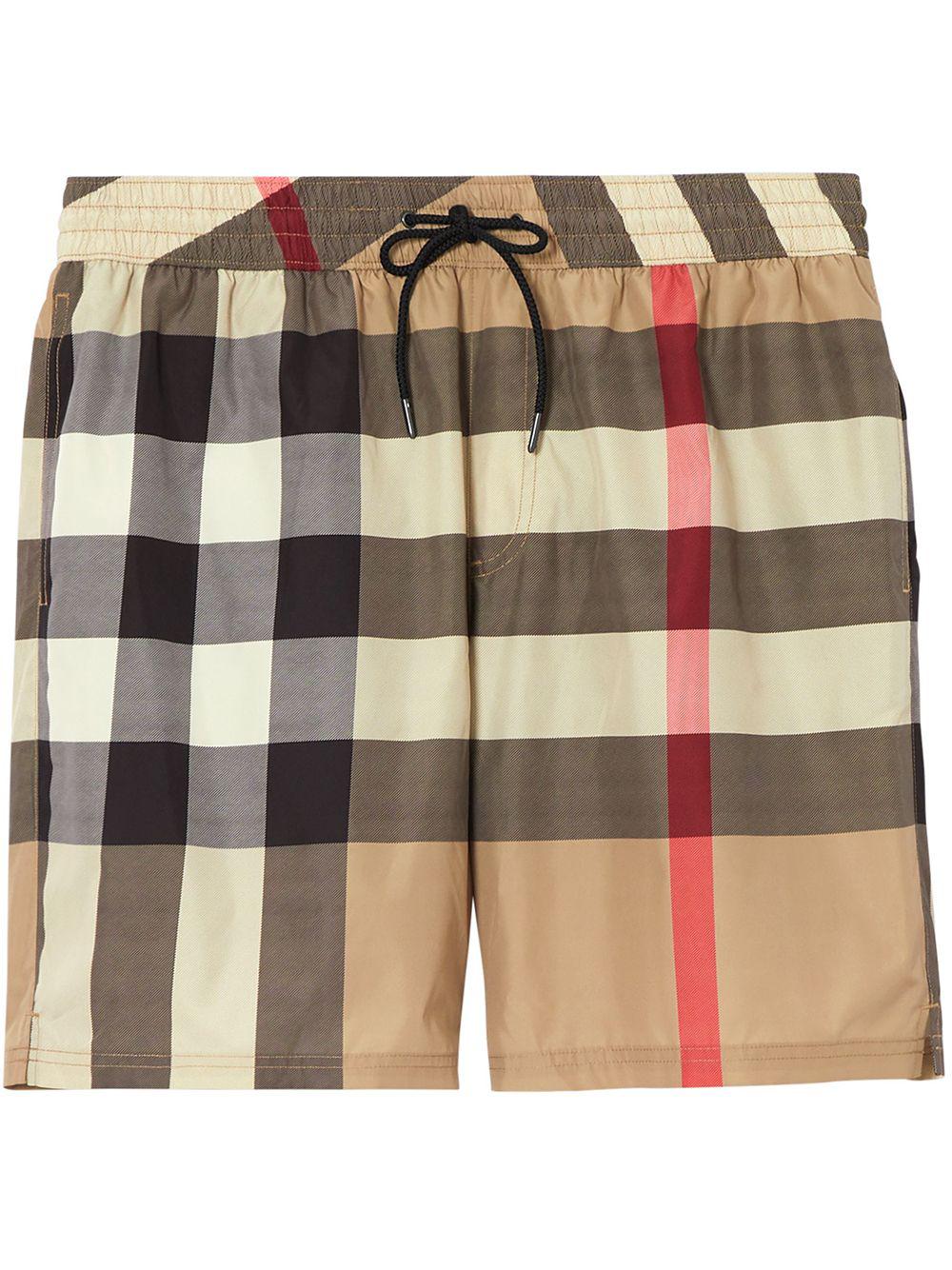 Check drawstring swim shorts by BURBERRY