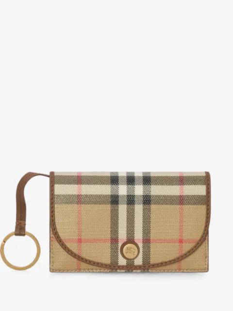 Check folding card case & key ring by BURBERRY