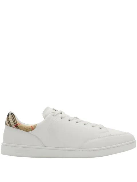 Check leather sneakers by BURBERRY