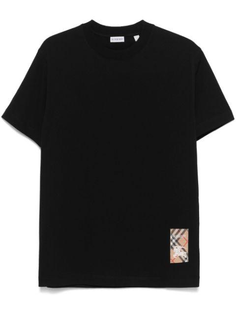 Check-logo patch cotton T-shirt by BURBERRY