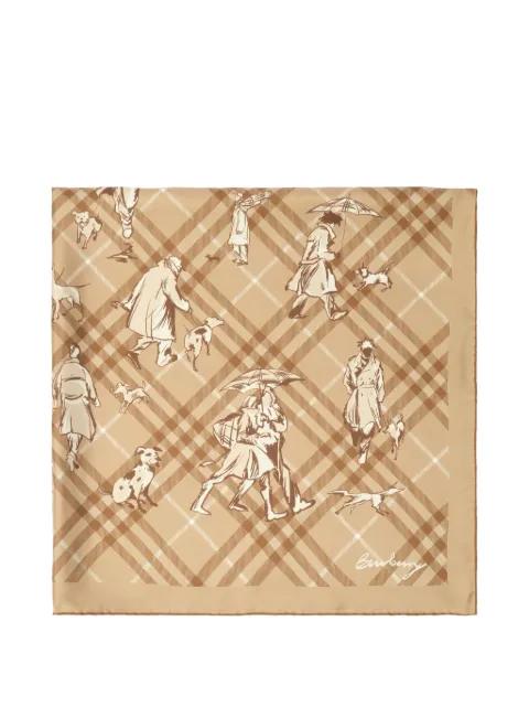Check mates silk scarf by BURBERRY