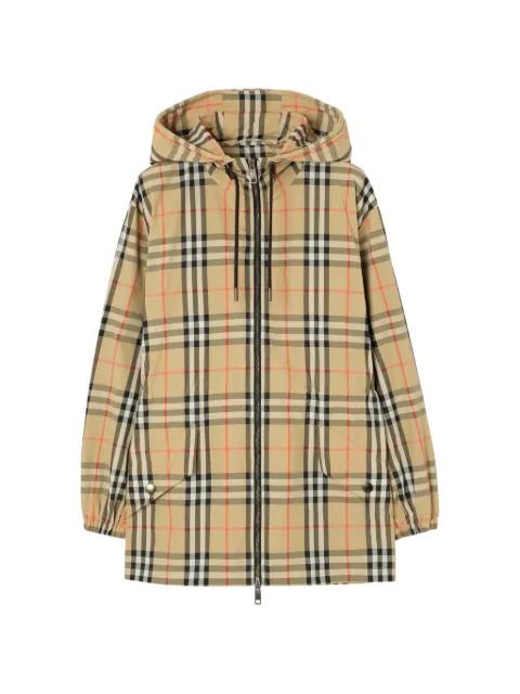 Check nylon hoodied jacket by BURBERRY