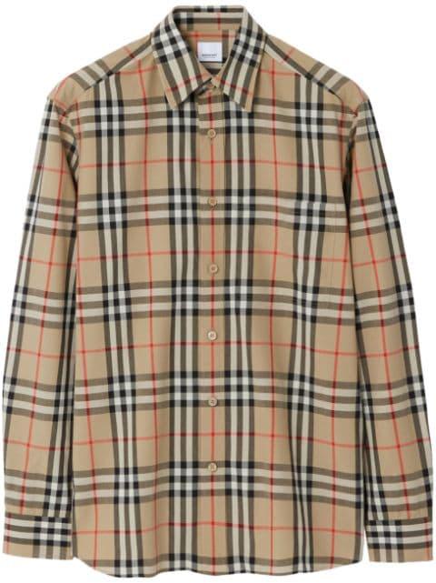 Check-pattern cotton shirt by BURBERRY