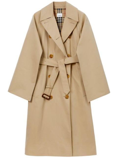 Check-pattern cotton trench coat by BURBERRY
