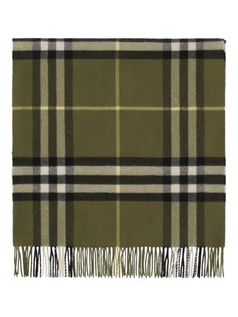 Check-pattern fringed scarf by BURBERRY