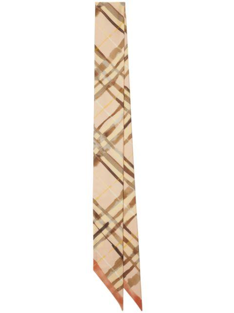 Check-pattern reversible scarf by BURBERRY