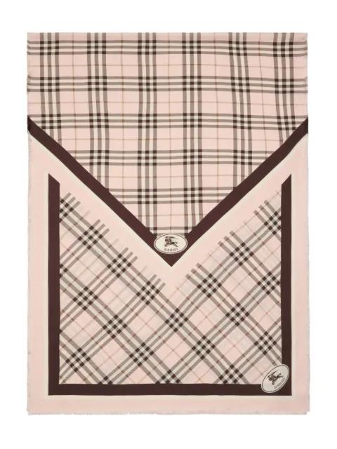 Check-pattern silk scarf by BURBERRY