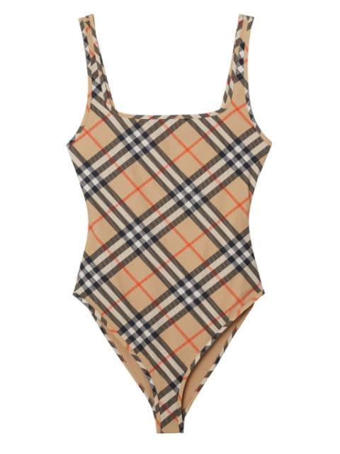 Check-pattern swimsuit by BURBERRY