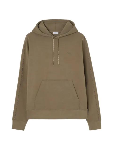 Check-piping cotton hoodie by BURBERRY