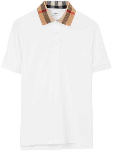 Check print-detail polo shirt by BURBERRY