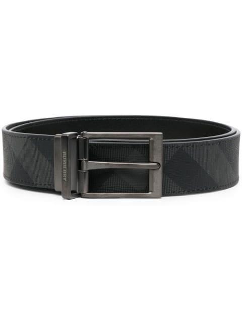 Check-print reversible belt by BURBERRY