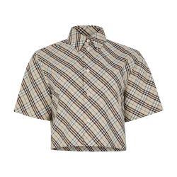 Check short cotton shirt by BURBERRY
