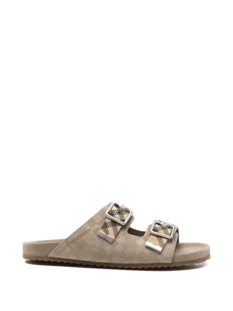 Check suede Urchin Sandals by BURBERRY