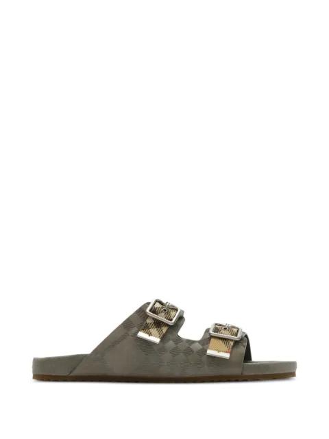 Check suede Urchin sandals by BURBERRY