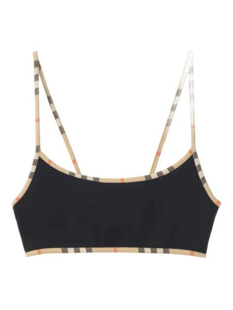 Check-trim bikini top by BURBERRY