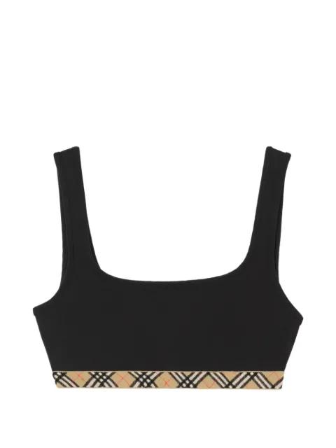 Check-trim bikini top by BURBERRY