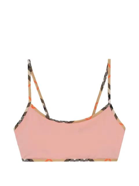 Check-trim bikini top by BURBERRY