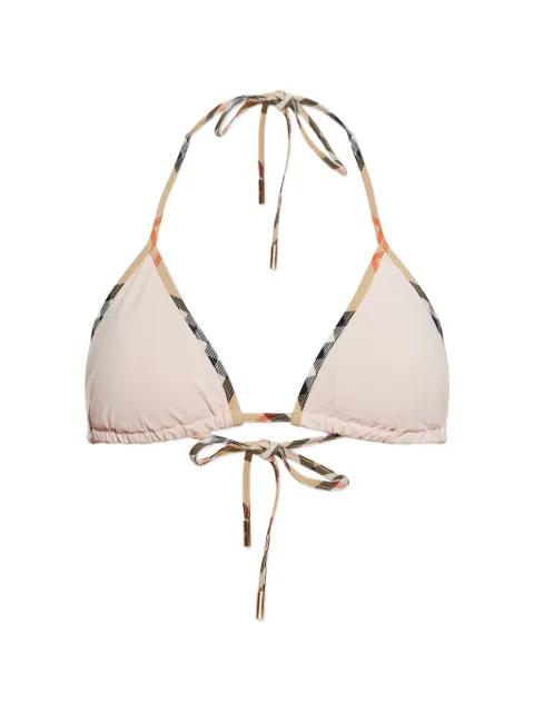 Check-trim bikini top by BURBERRY