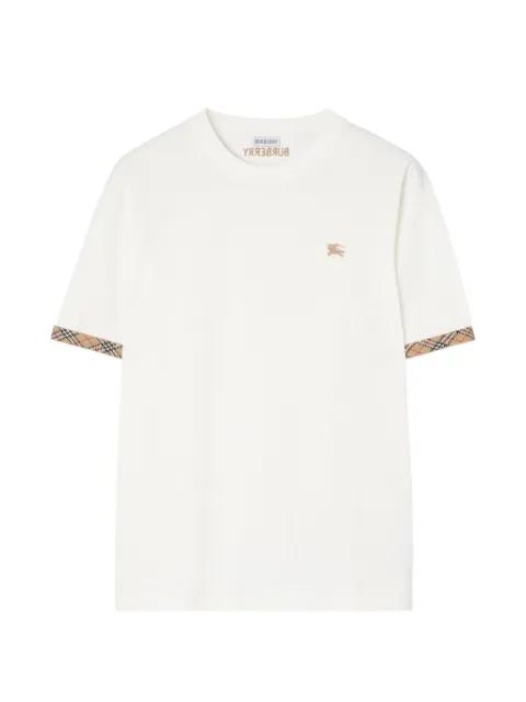 Check-trim cotton T-shirt by BURBERRY