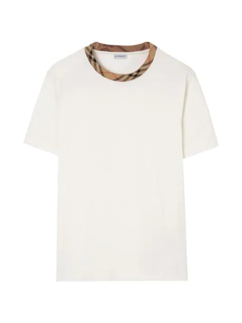 Check trim cotton T-shirt by BURBERRY