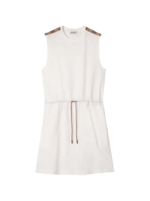 Check trim cotton jersey dress by BURBERRY
