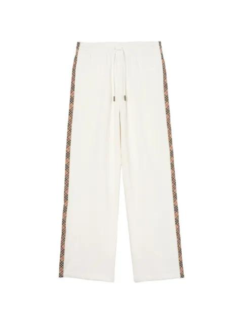 Check-trim cotton track pants by BURBERRY