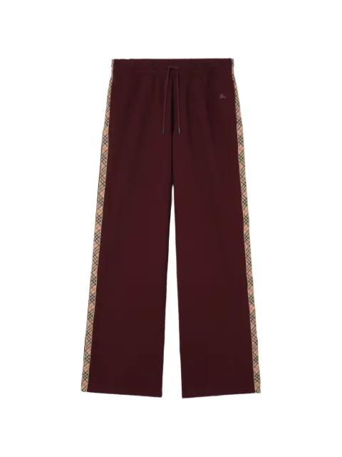 Check-trim cotton track pants by BURBERRY