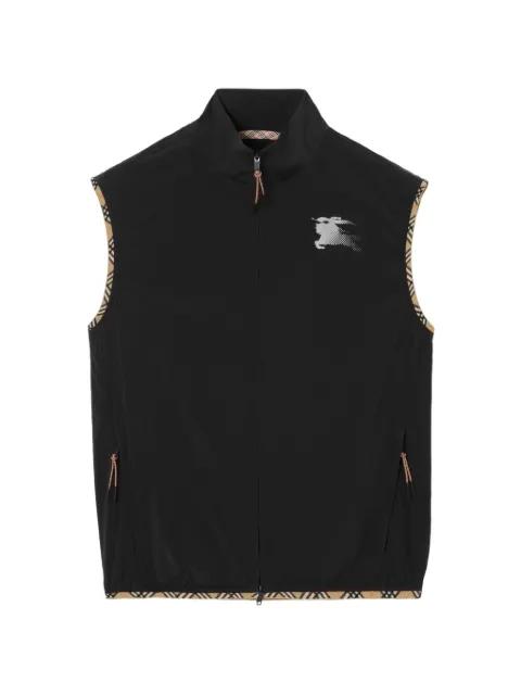 Check trim nylon gilet by BURBERRY