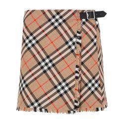 Check wool blend skirt by BURBERRY