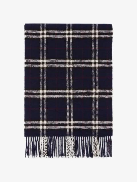 Check wool cashmere scarf by BURBERRY