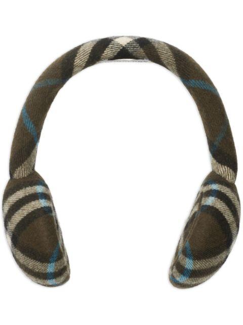 Check wool earmuffs by BURBERRY
