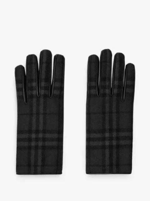 Check wool gloves by BURBERRY