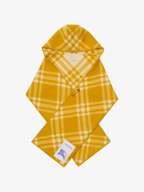 Check wool hoodied scarf by BURBERRY