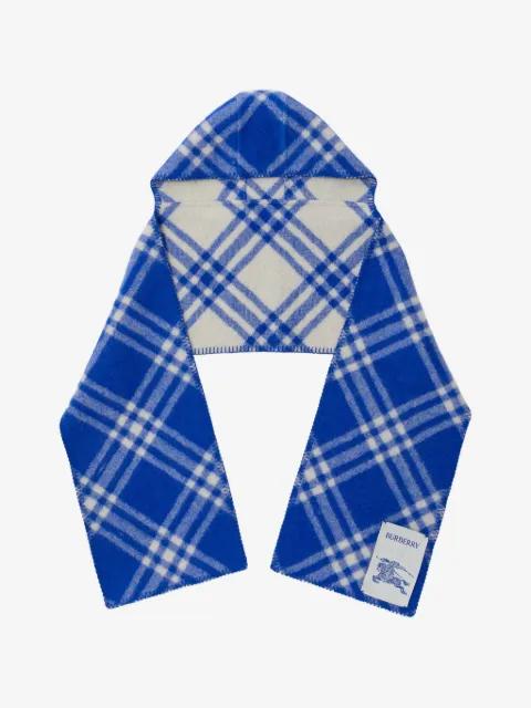 Check wool hoodied scarf by BURBERRY