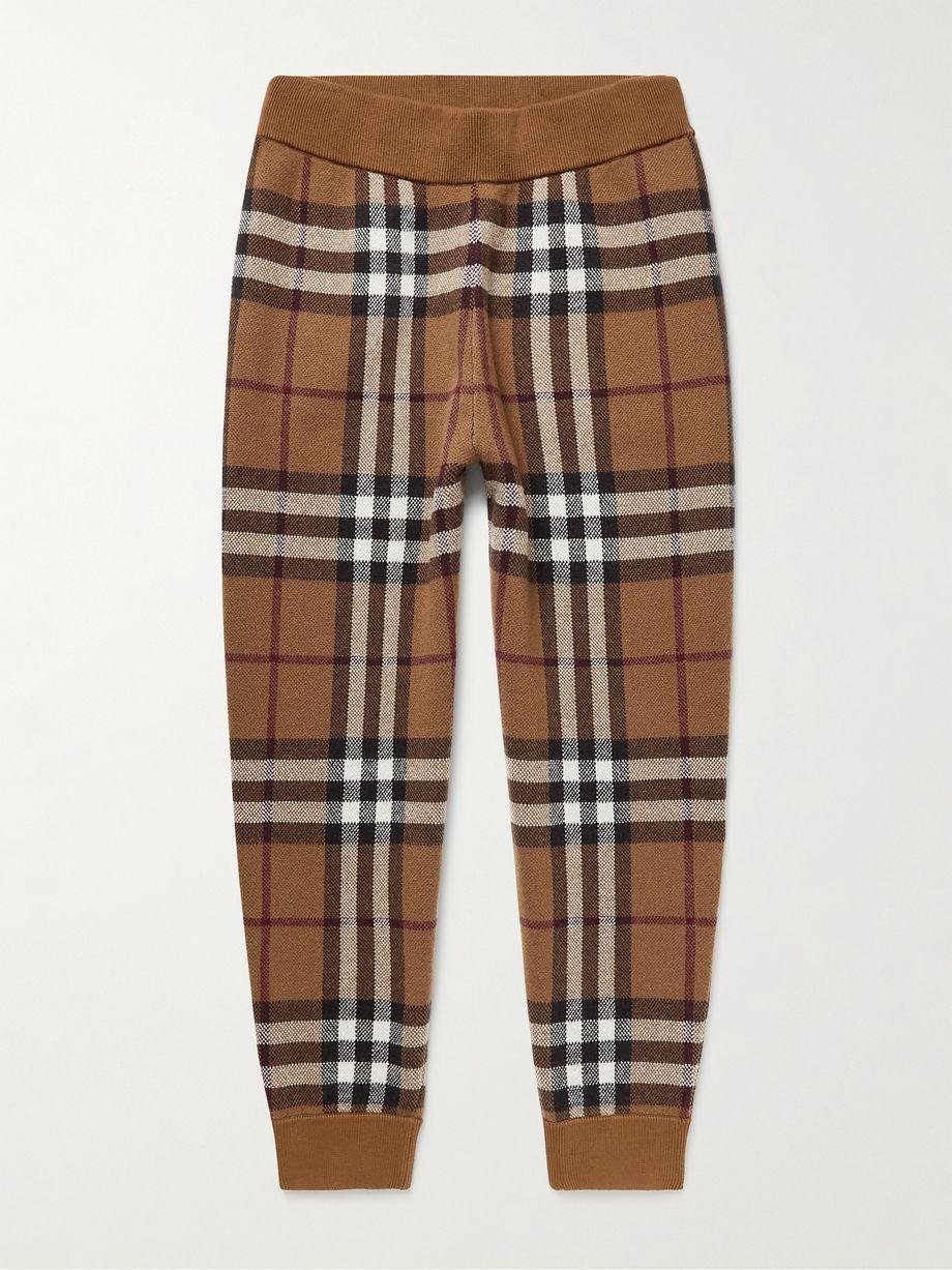 Checked Cashmere-Jacquard Tapered Sweatpants by BURBERRY