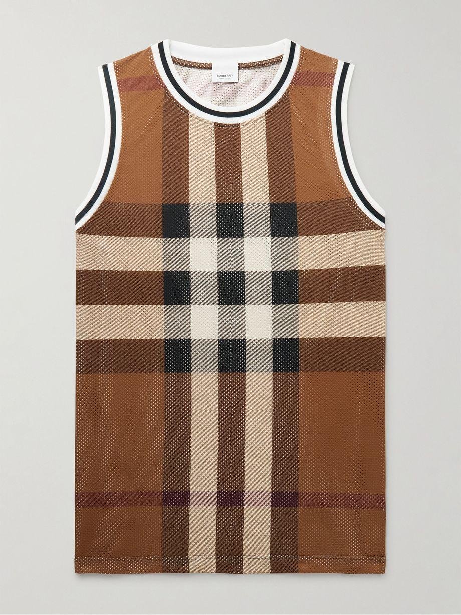 Checked Mesh Tank Top by BURBERRY