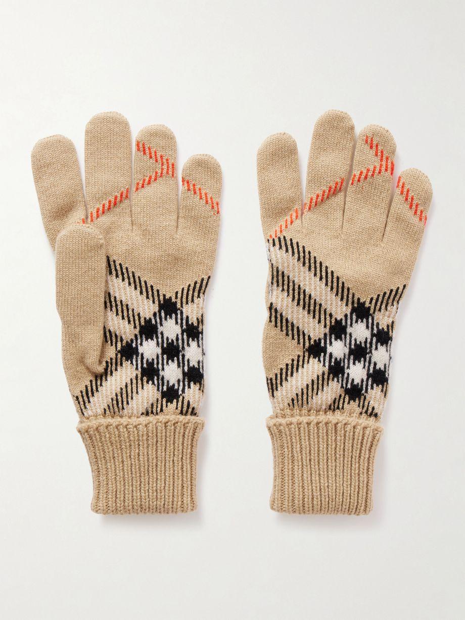Checked cashmere-blend gloves by BURBERRY