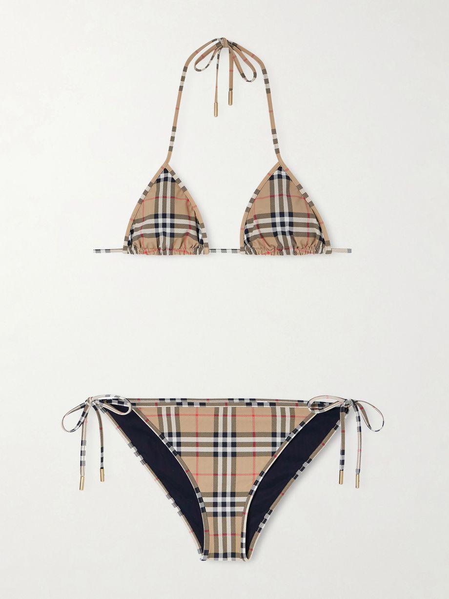 Checked triangle bikini by BURBERRY