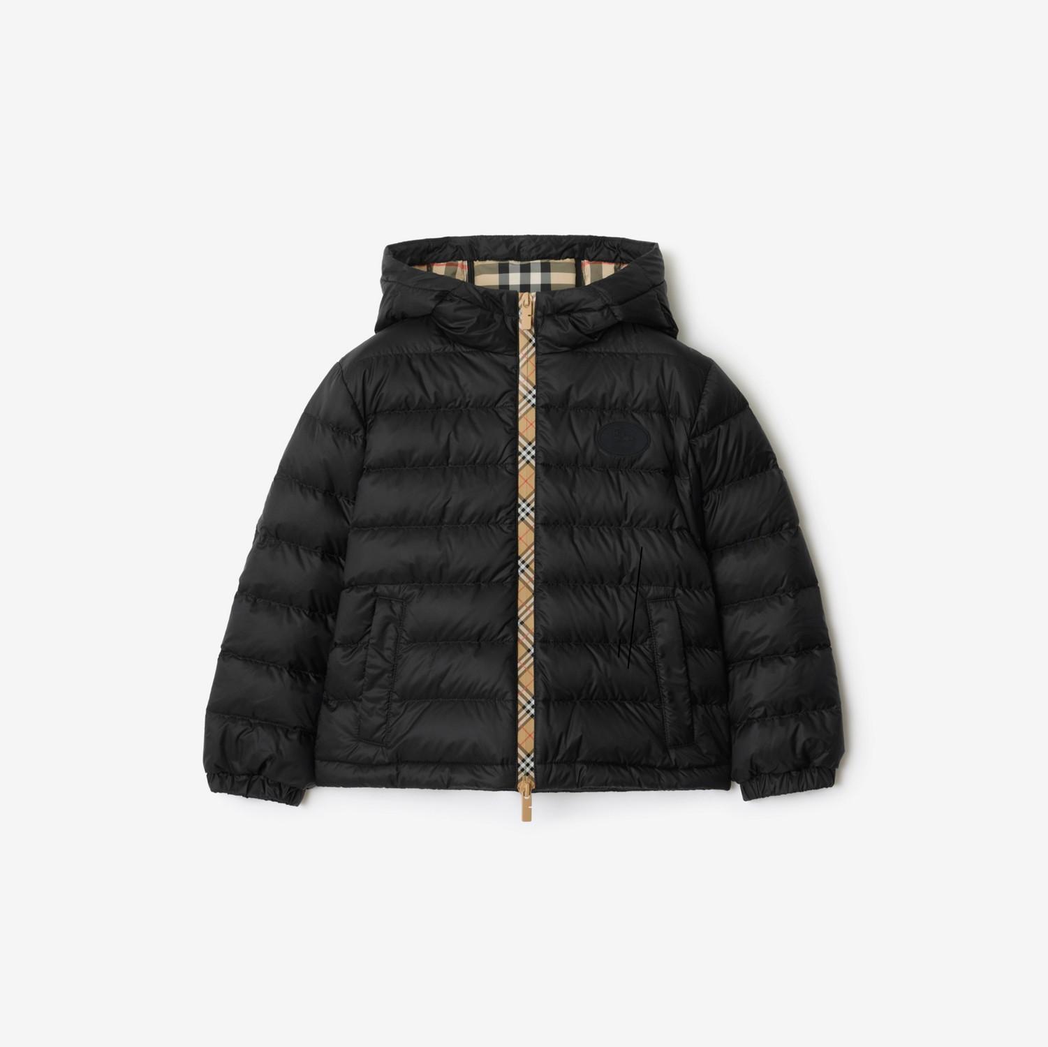 Checker-tape Nylon Hooded Puffer Jacket by BURBERRY