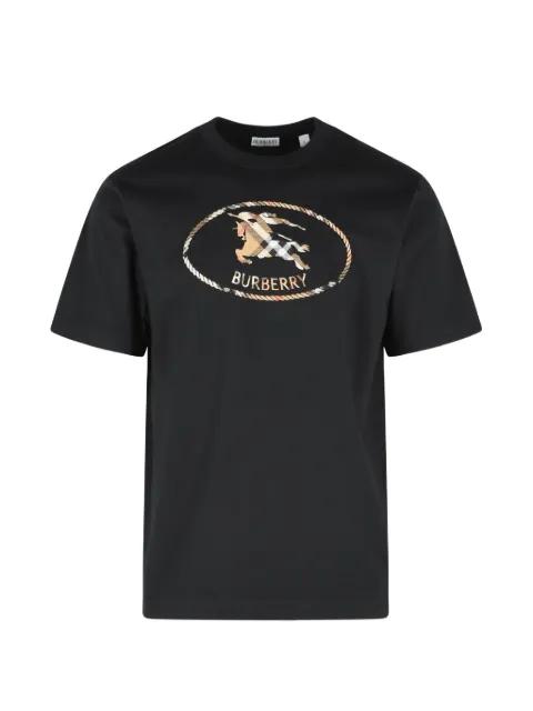 Checl logo cotton T-shirt by BURBERRY