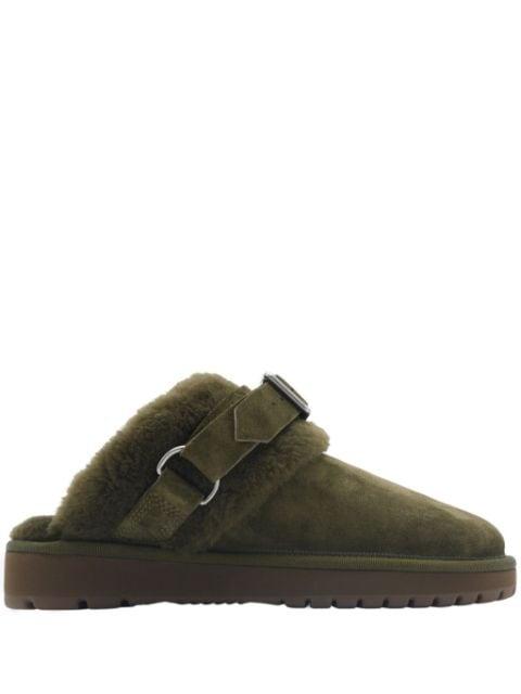 Chubby calf suede slippers by BURBERRY