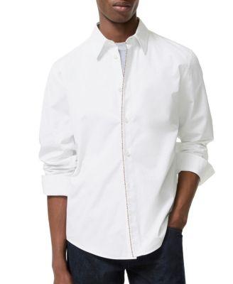 Classic Fit Check Piping Cotton Poplin Shirt by BURBERRY