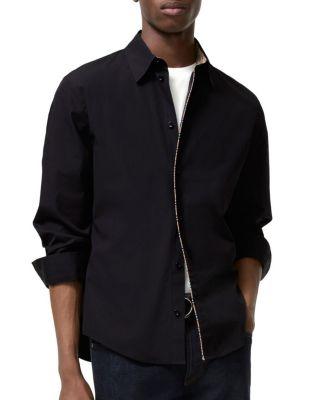 Classic Fit Check Piping Cotton Poplin Shirt by BURBERRY
