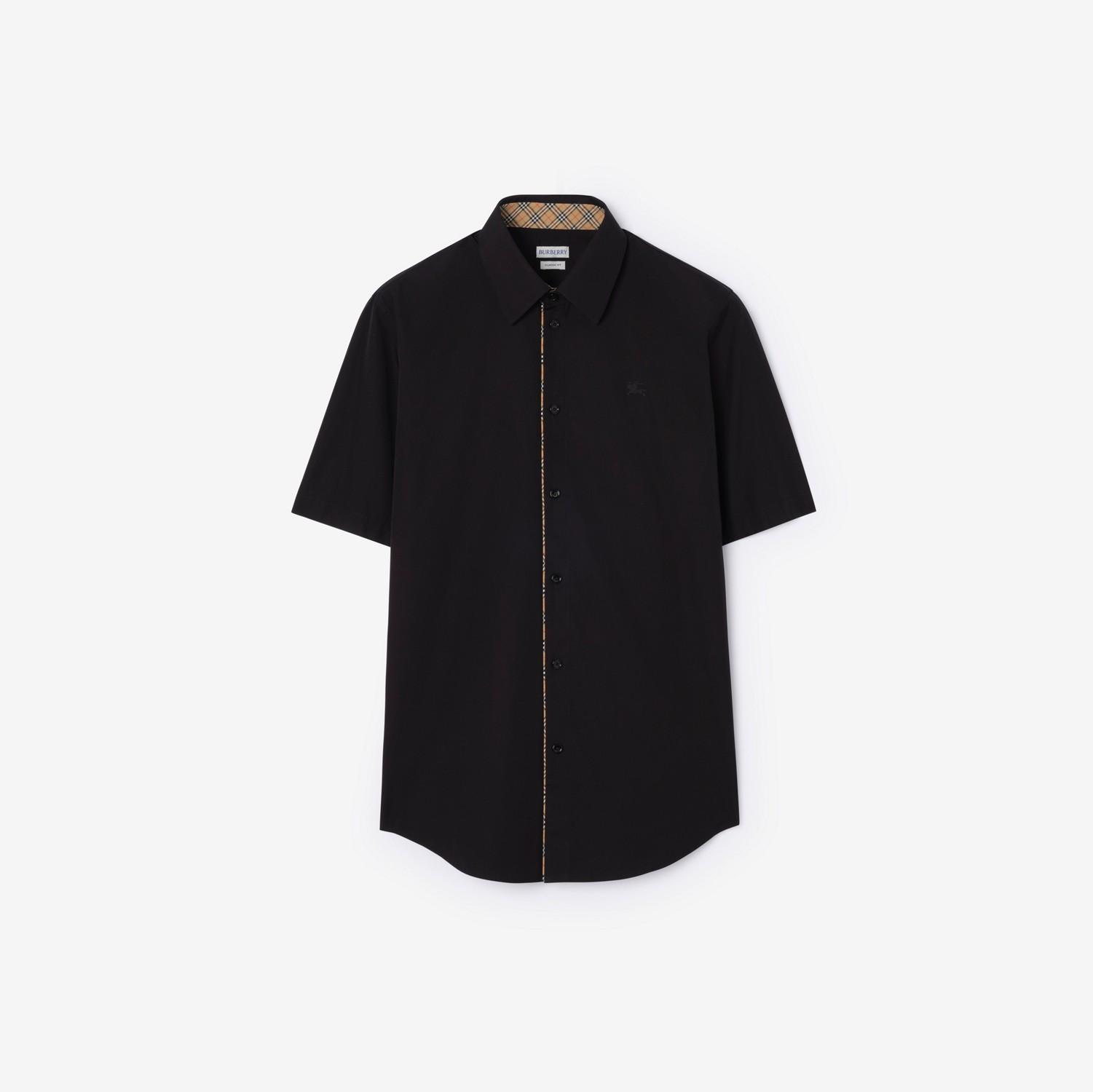 Classic Fit Check Piping Cotton Poplin Shirt by BURBERRY