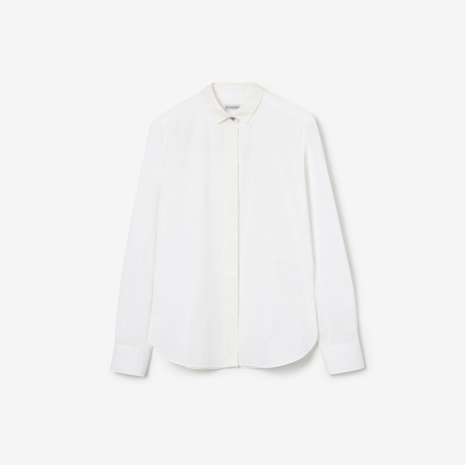 Classic Fit Grosgrain Trim Cotton Shirt by BURBERRY