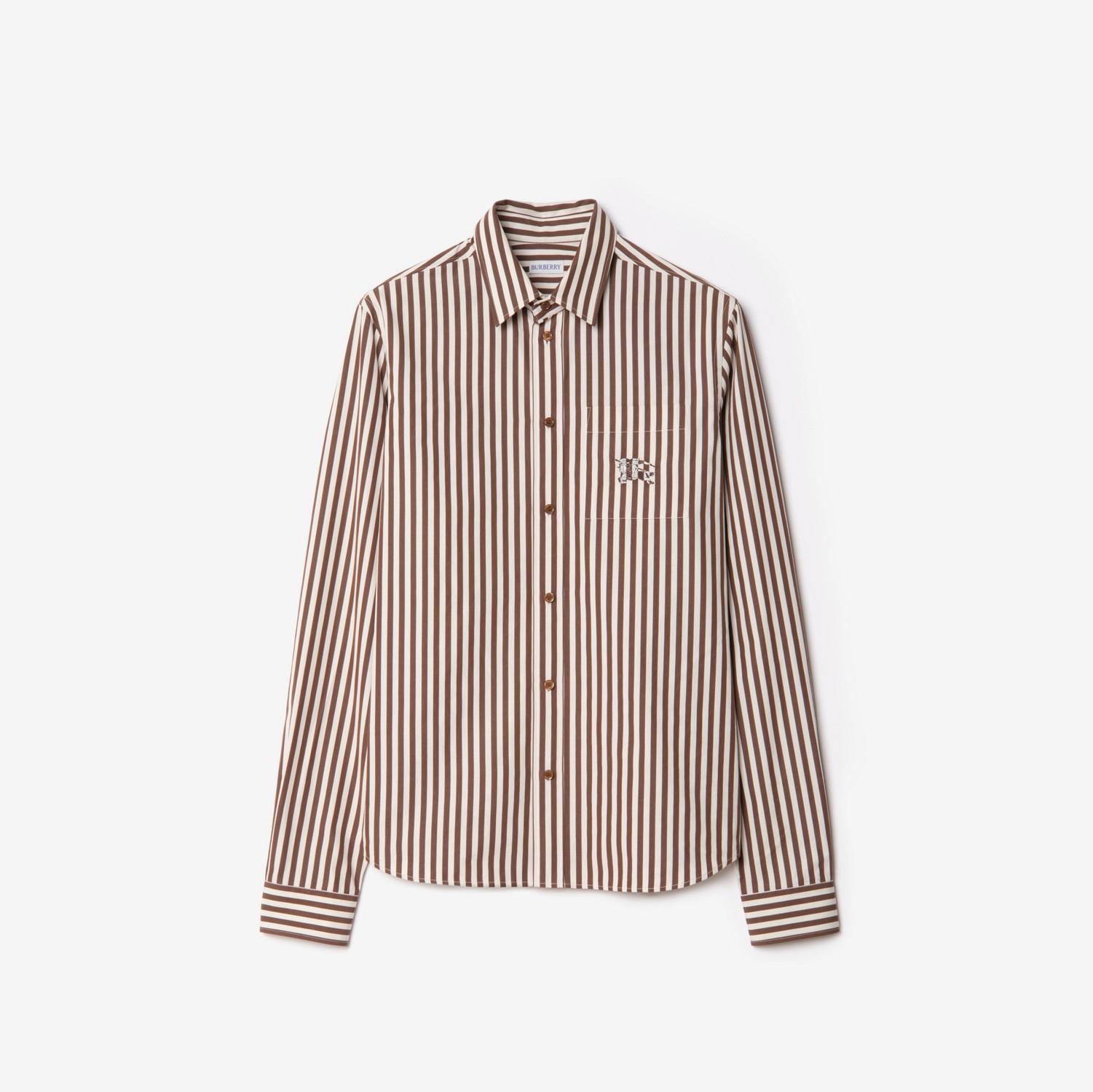 Classic Fit Striped Cotton Poplin Shirt by BURBERRY