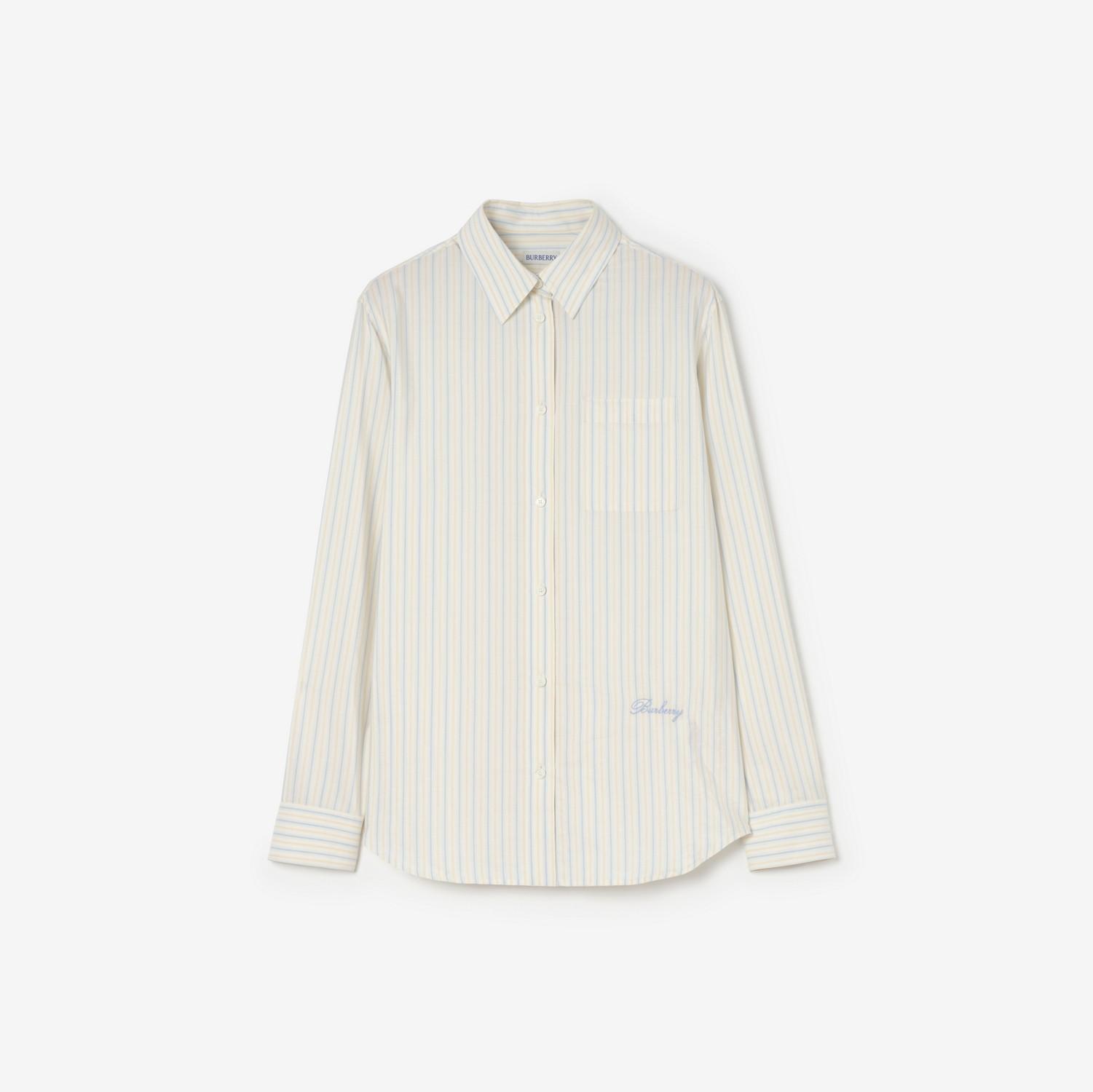 Classic Fit Striped Silk Cotton Shirt by BURBERRY